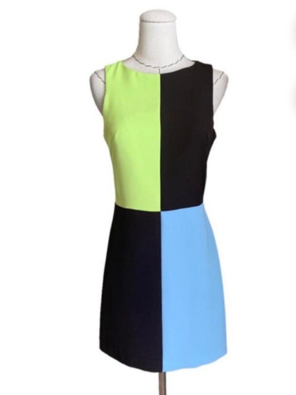90s Sue Wong color block mini dress.